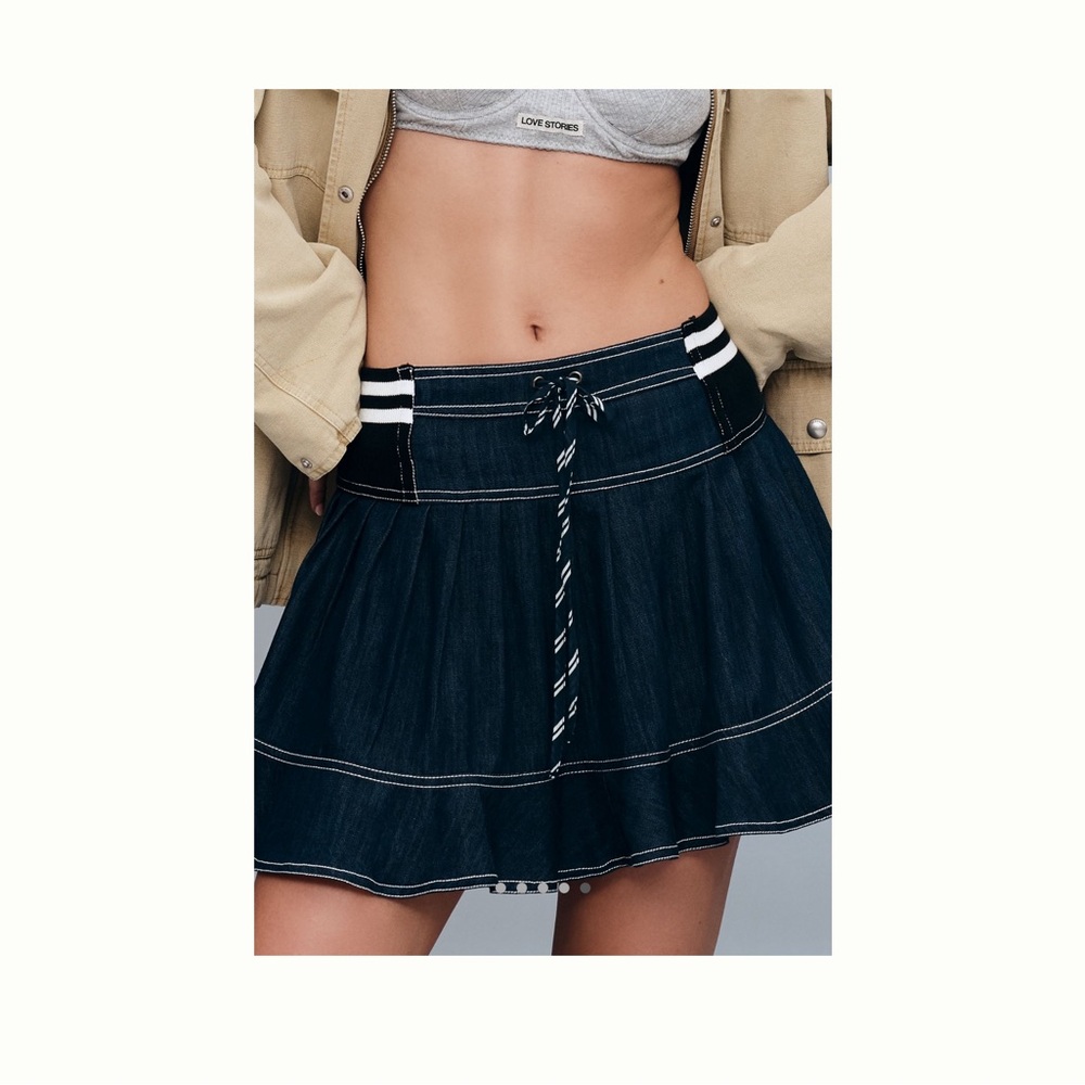 Anthropologie Dark Blue Mini Skirt
